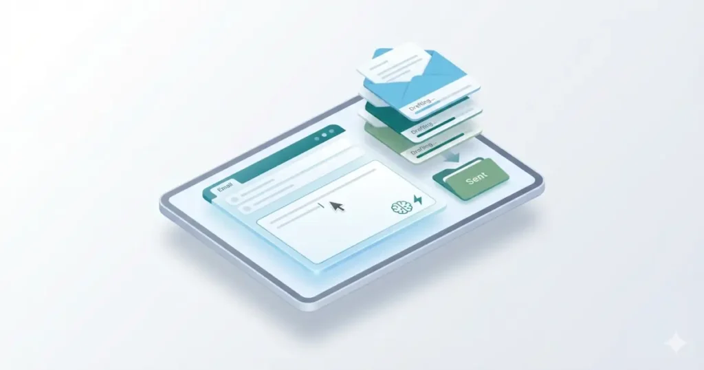 Screenshot showing email writer prompt generating